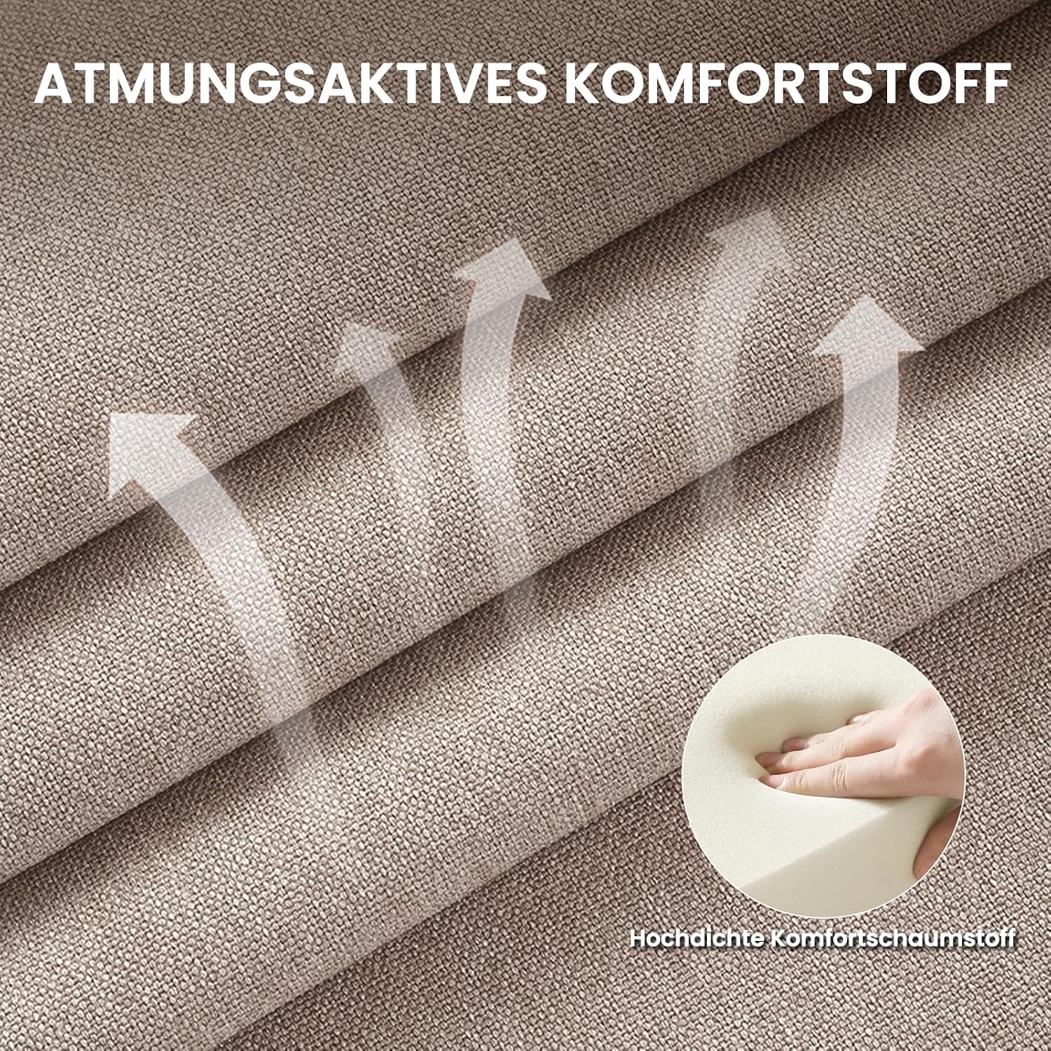 Thumbnail 6 de COLAMY Küchenstuhl Esstischstuhl 6er Set – Moderner Polsterstuhl mit Holzfuß, Kamelfarbene Ausführung