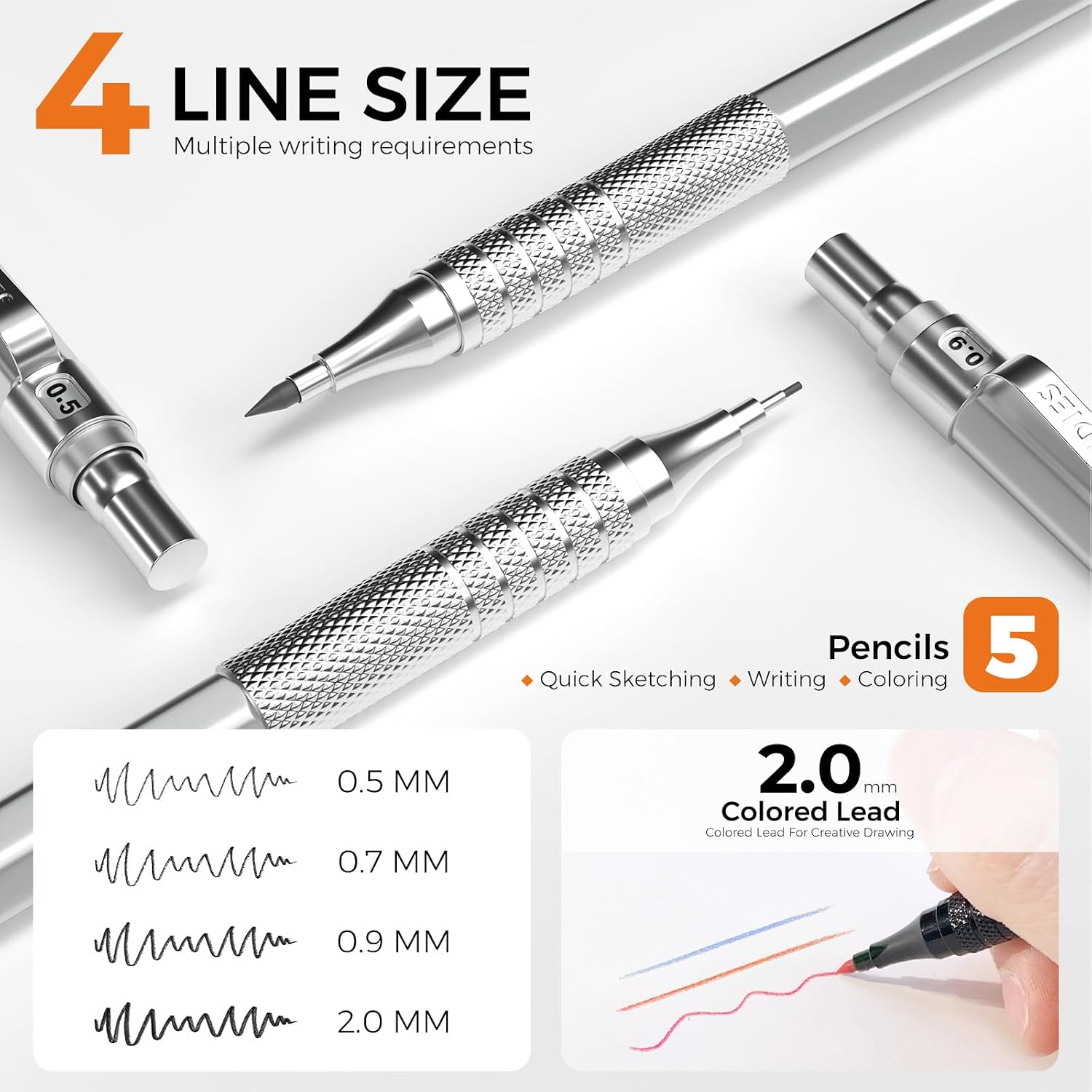 Detalle de Four Candies FCDE-JSZDQB-5792YIN stiftpenneset i metall, 0,5–2 mm med 420 stift