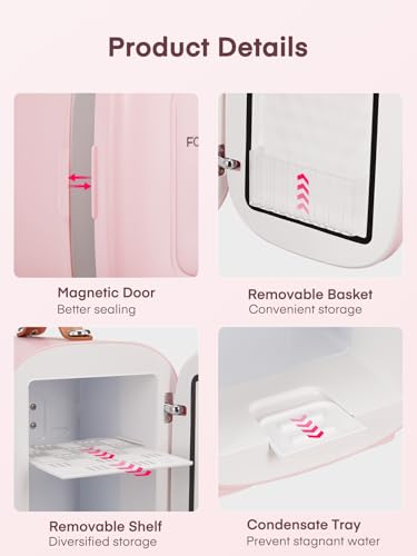 Thumbnail 6 de FOHERE 5L Mini Fridge: Portable Pink 5L Cooler/Warmer with AC/DC Power