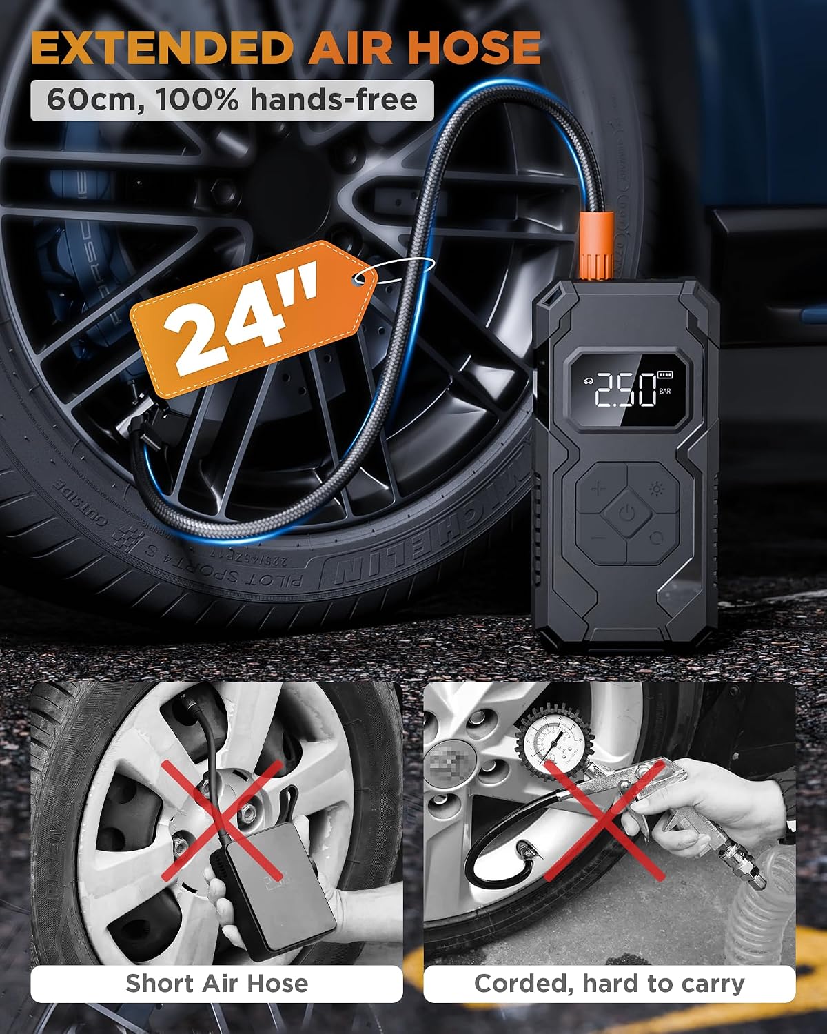 Detalle 2 de Tire Inflator Portable Air Compressor 150PSI