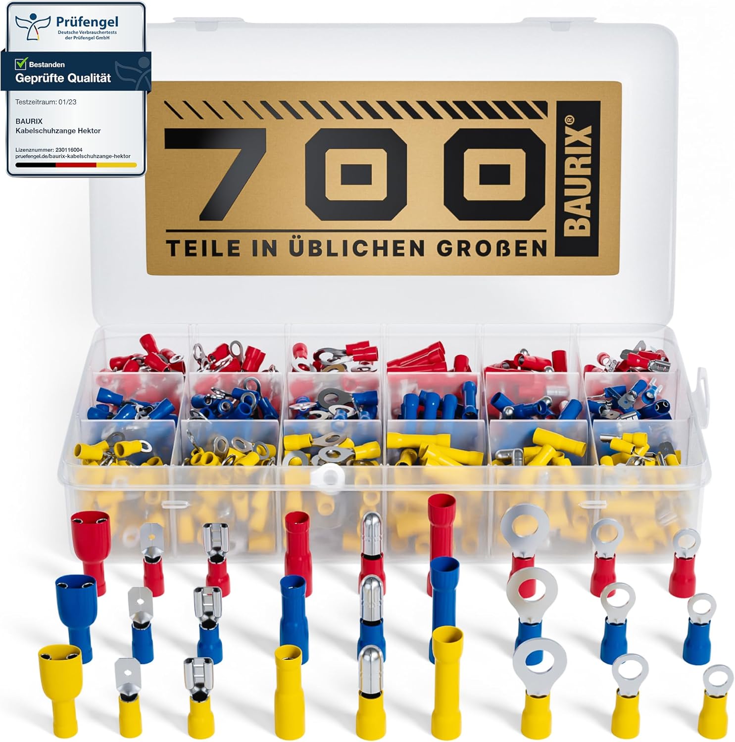Detalle de BAURIX HEKTOR PRO Crimpzange mit 6 Wechselbacken & Abisolierzange – All-In-One Elektriker Werkzeug