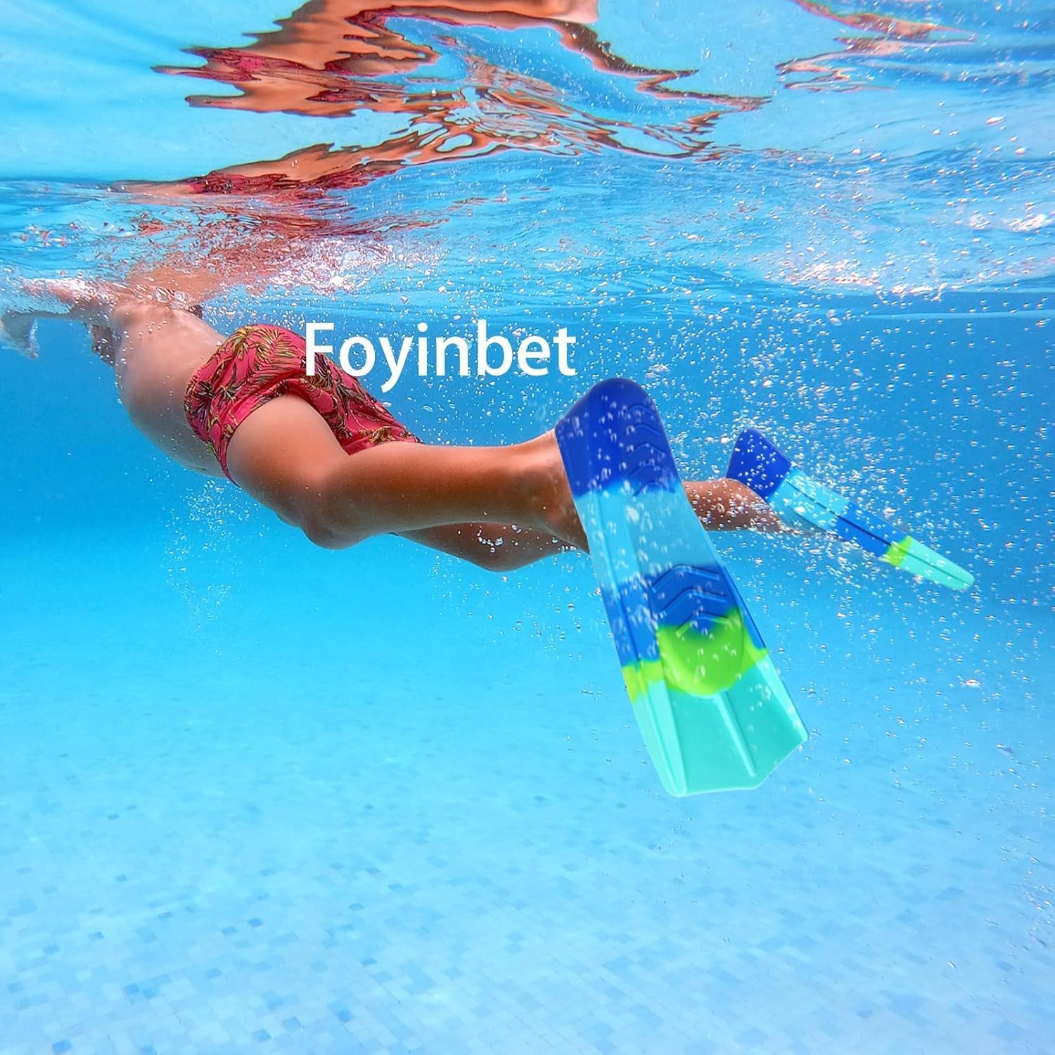 Detalle de Foyinbet Kids Swim Fins — Short Youth Flippers for Lap Training