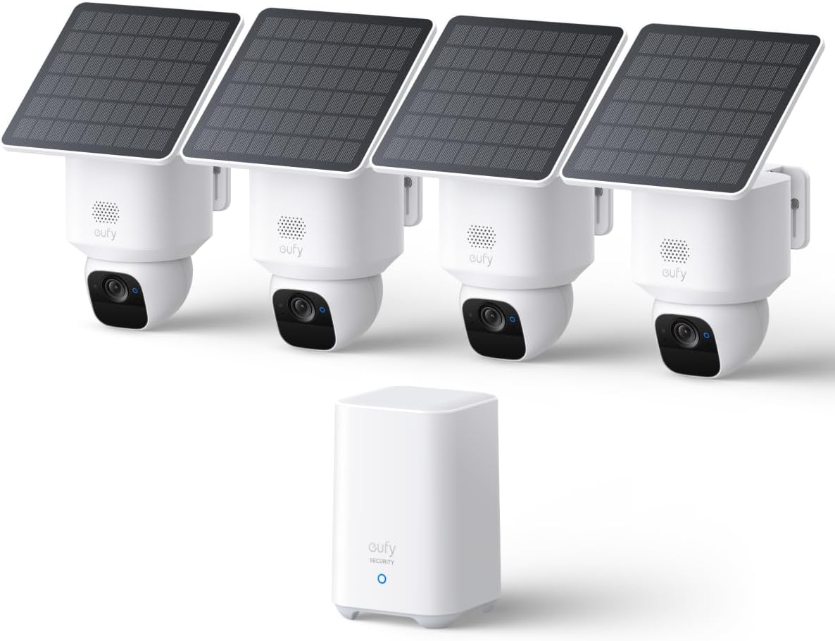 Detalle de eufy Security SoloCam E30 T8171 4-Camera 2K Solar Security Kit