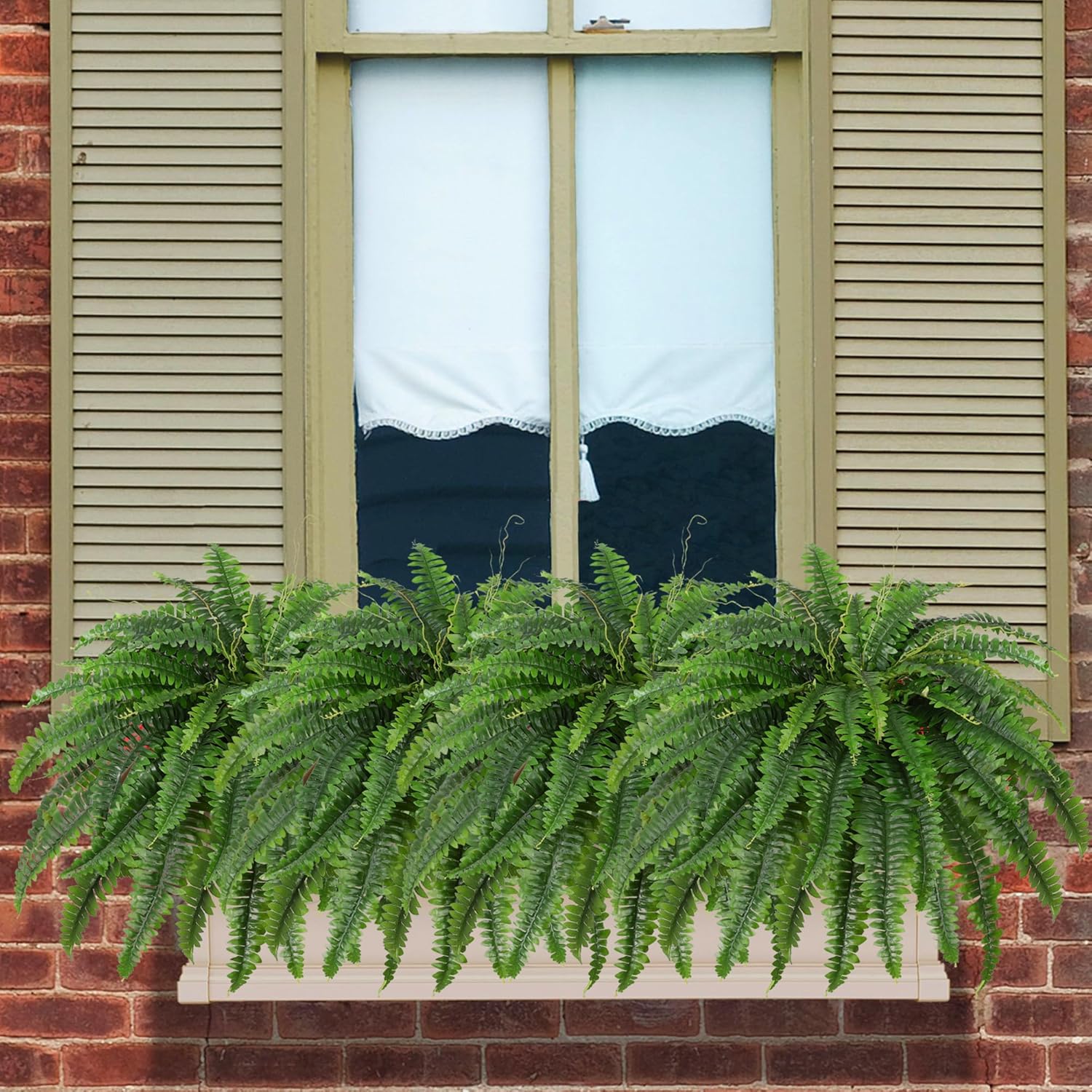 Thumbnail 6 de Dkaltm Artificial Boston Fern Bush (Set of 2) — 45-Inch Large Outdoor Foliage, 55 Branches per Bouquet