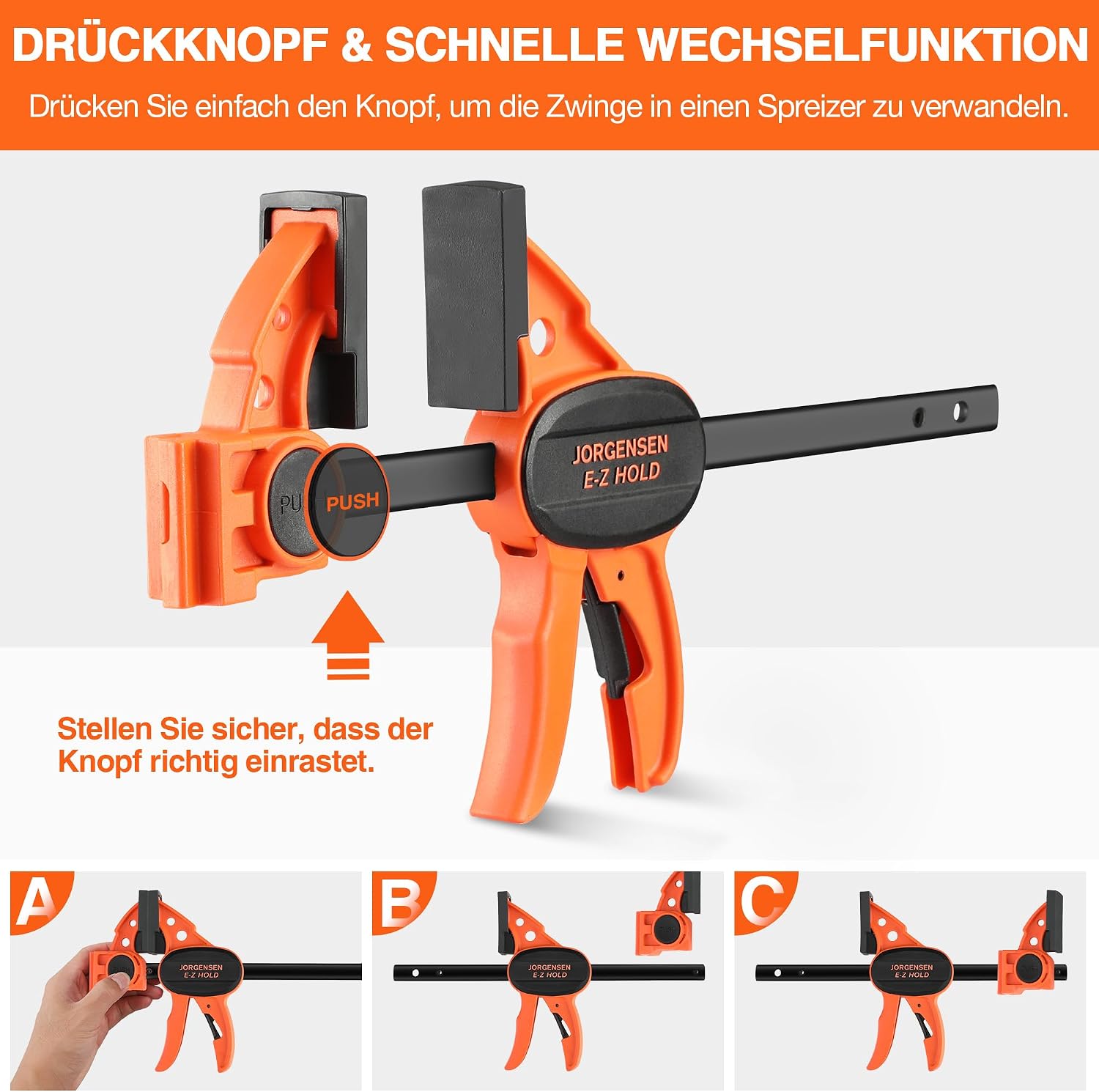 Detalle de JORGENSEN Einhandzwingen Set 150 mm 4er-Pack