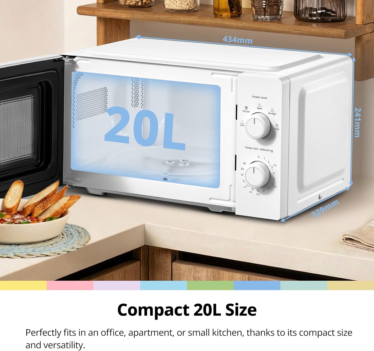 Thumbnail 1 de COMFEE' 20L Compact White Microwave Oven (CMO-MM20L2NFPF(WH))