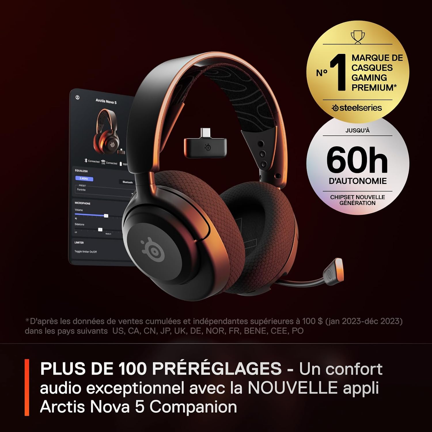 Thumbnail 2 de SteelSeries Arctis Nova 5 Casque Gaming Sans Fil Multi-Système