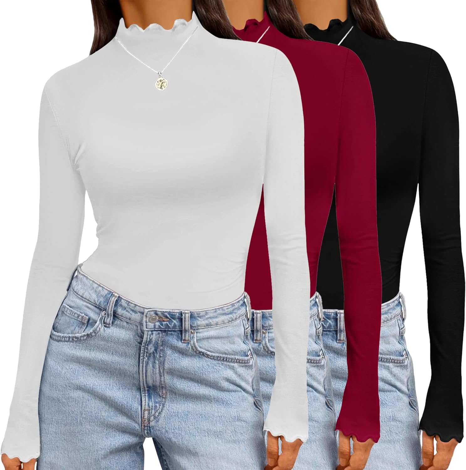 Ekouaer Thermal Maglia Termica Donna – confezione da 3 Manica Lunga Inverno
