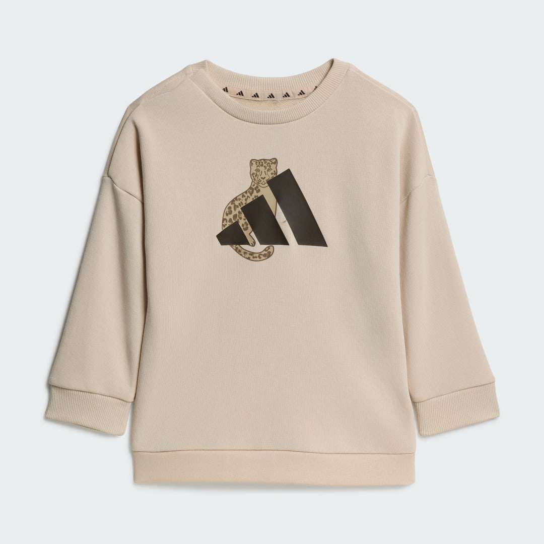 Detalle 2 de Conjunto Adidas con mallas y estampado animal – Beige
