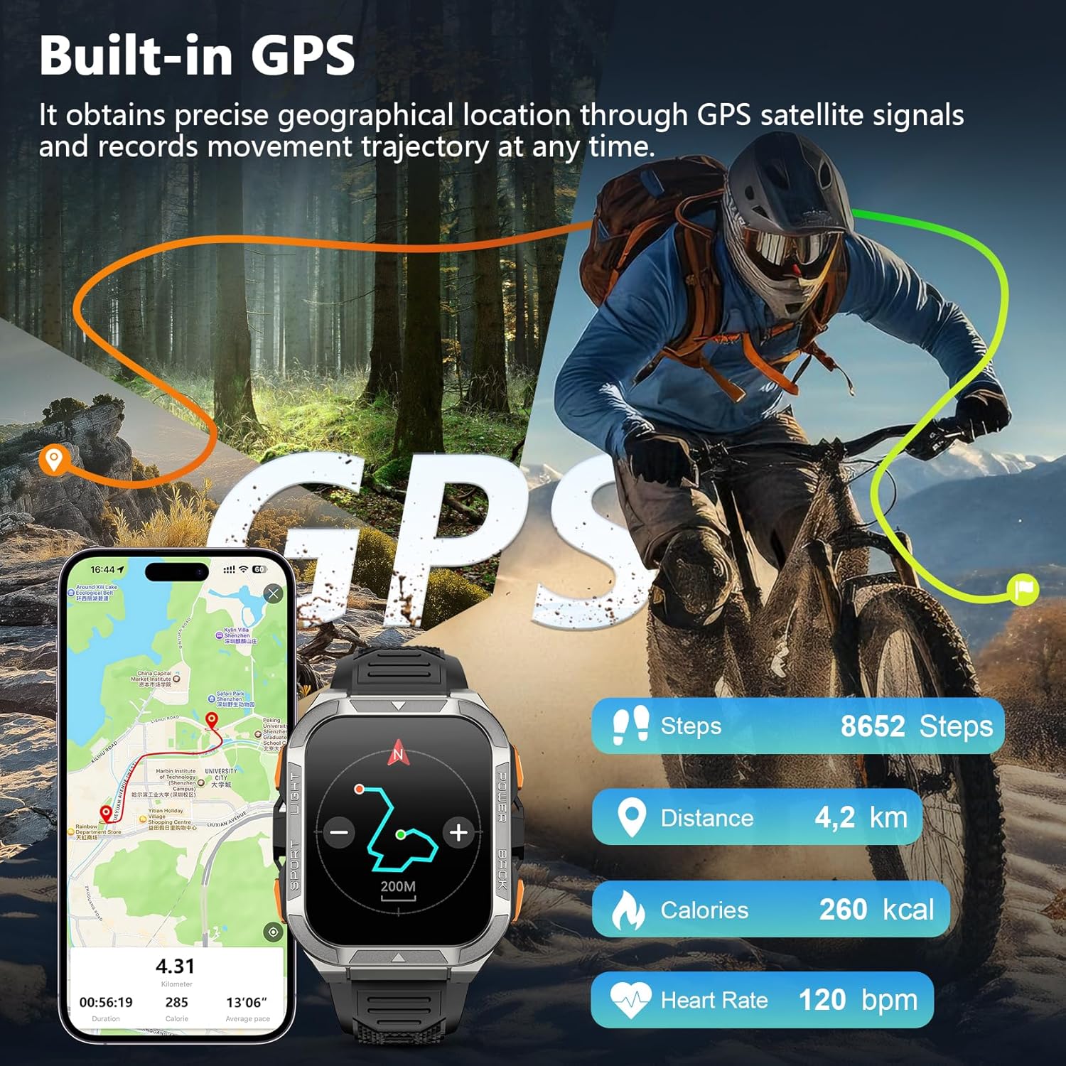 Detalle de Blackview Military Smart Watch 100‑Day Battery