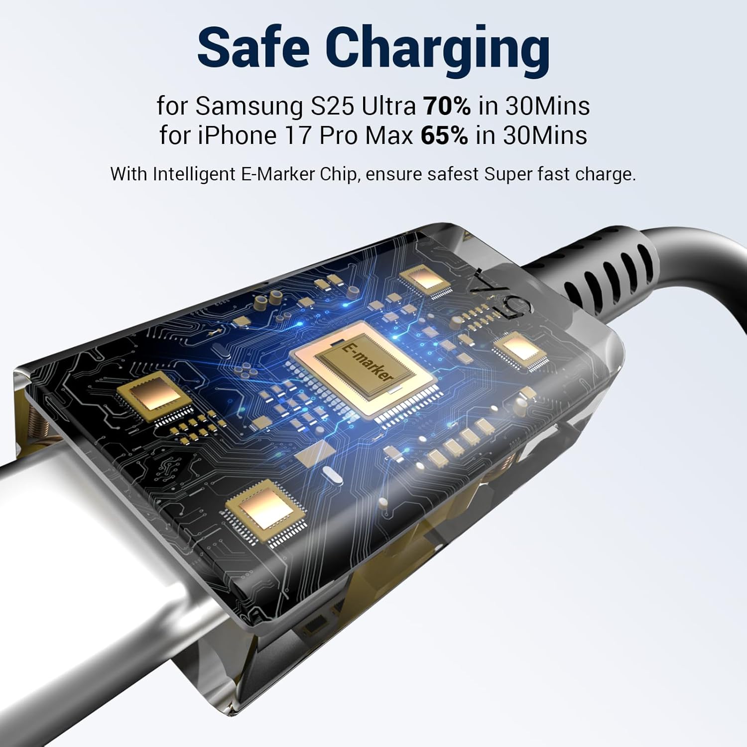Detalle de 2Pack 10FT 100W USB-C to USB-C Charging Cables for Samsung Galaxy and More