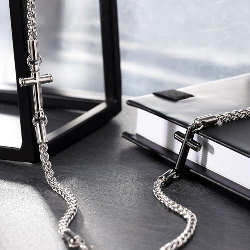 Detalle de Morellato Cross Collana Uomo in Acciaio, IP nero – SKR61