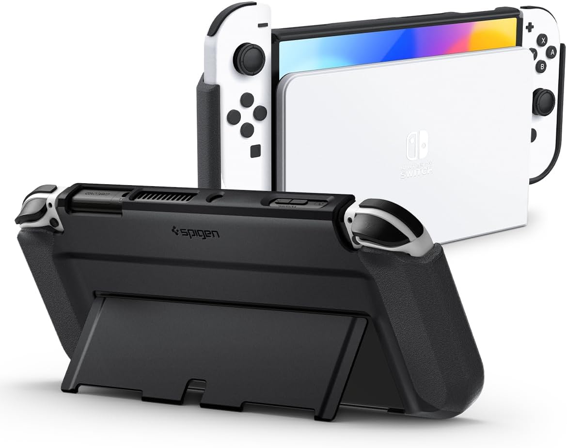 Detalle de Spigen Thin Fit Hülle für Nintendo Switch OLED (2021) – Schwarz