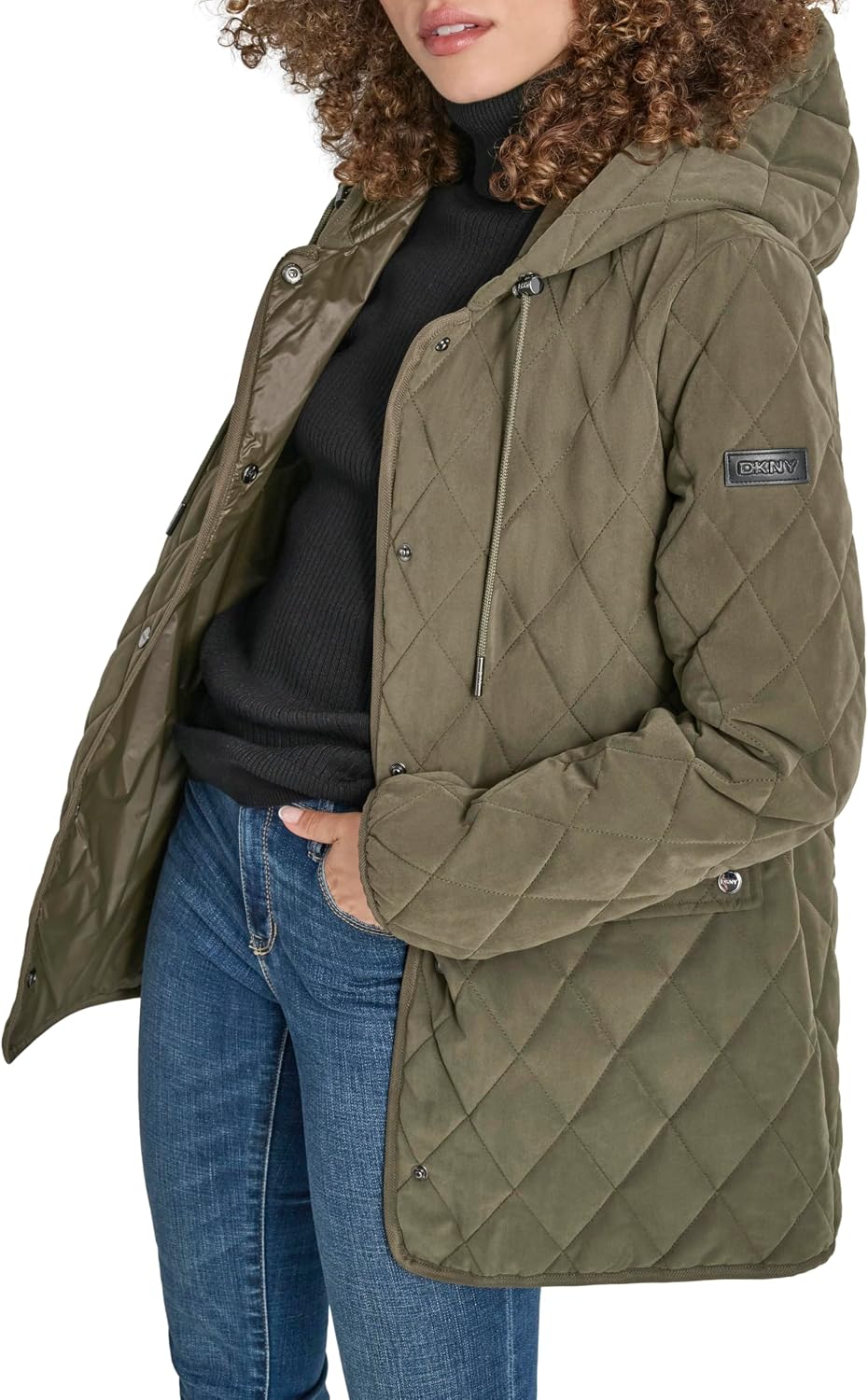 Thumbnail 6 de DKNY Hooded Microfiber Barn Coat