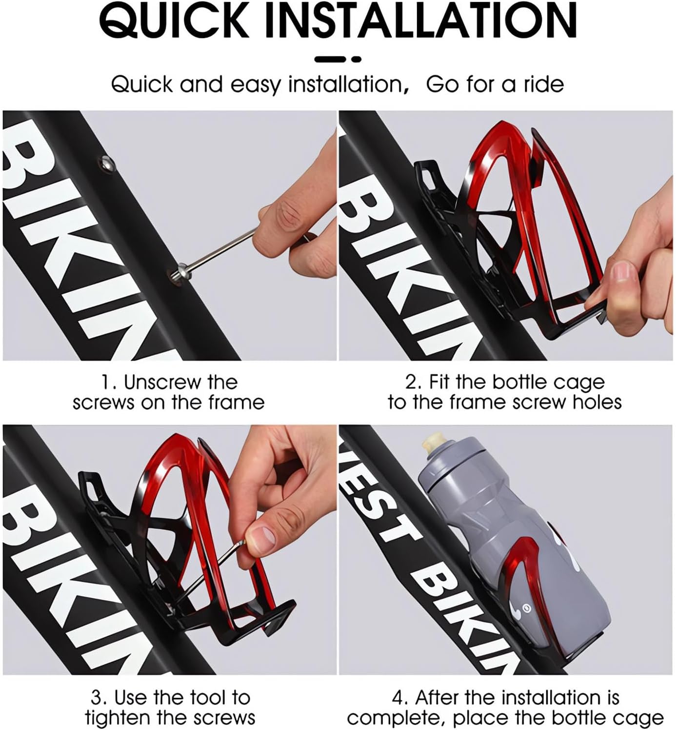 Detalle 2 de YELINTIAN Bike Bottle Cages, 2-Pack