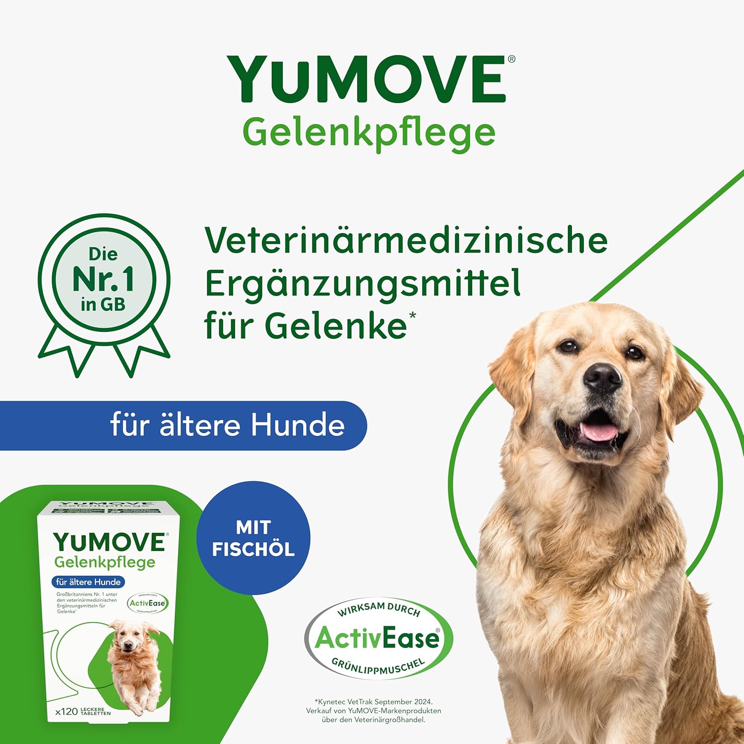 Thumbnail 1 de YuMOVE Gelenktabletten Hund 120 Stück (8+ Jahre) mit ActivEase Grünlippmuschel, Glucosamin & Omega-3