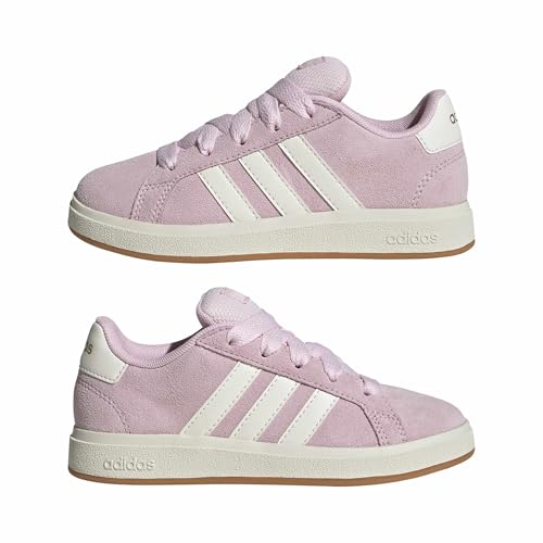 Detalle 2 de adidas Mixte Enfant Grand Court 00S – Chaussures enfant en cuir suede Clear Pink/Off White/Gum, 35 EU