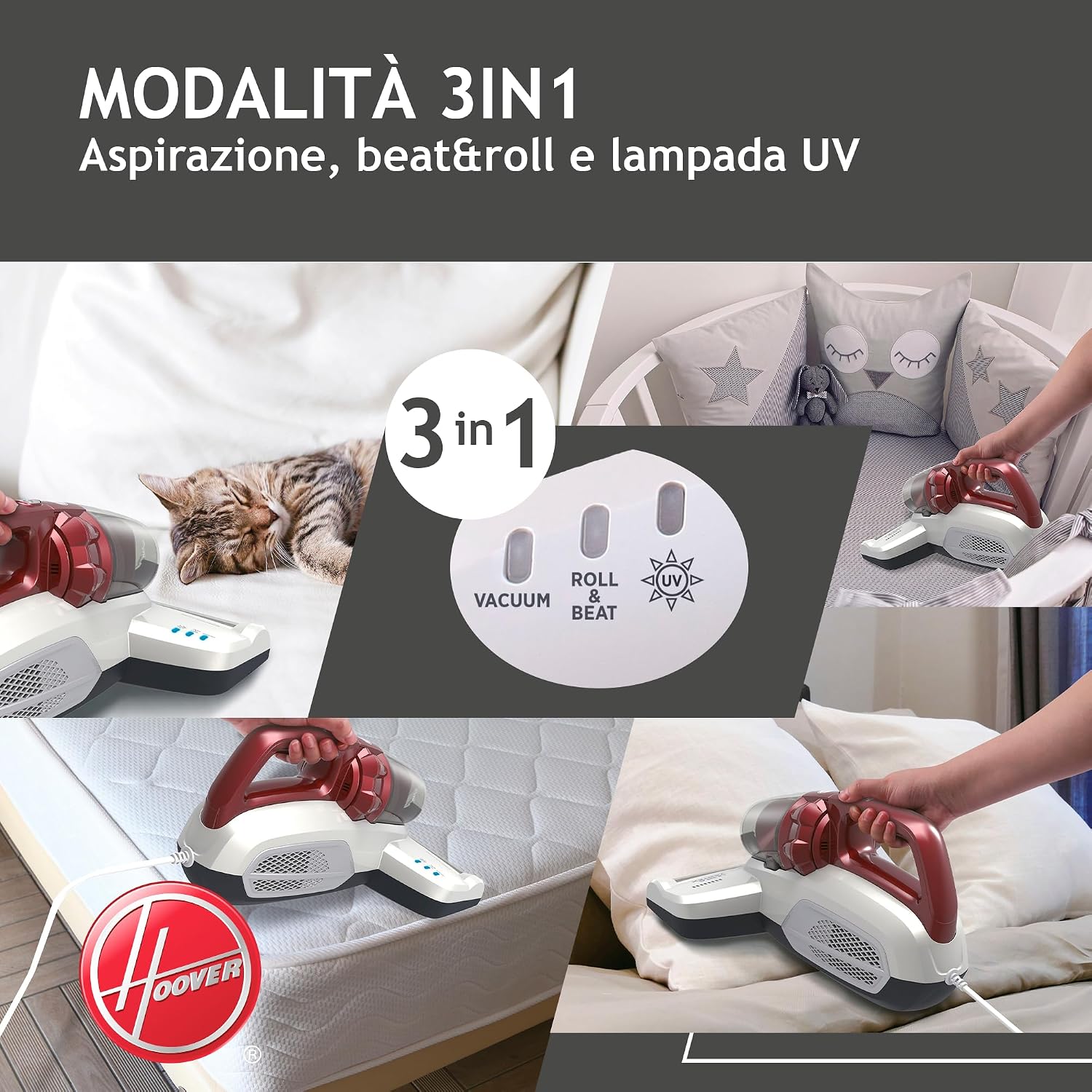 Detalle de Hoover Ultra Vortex MBC500UV 500W Battimaterasso