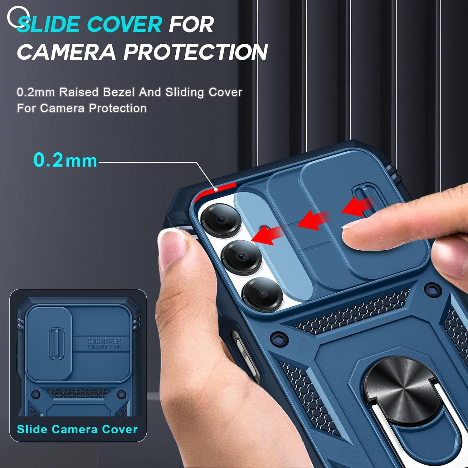 Thumbnail 1 de LeYi Samsung Galaxy A17 Case with Camera Slider, 2 Tempered Glass Protectors and Ring Stand