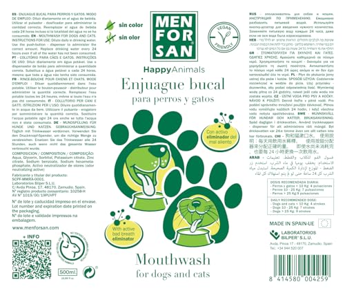 Detalle de MENFORSAN Antisarro enjuague bucal para perros y gatos 500 ml