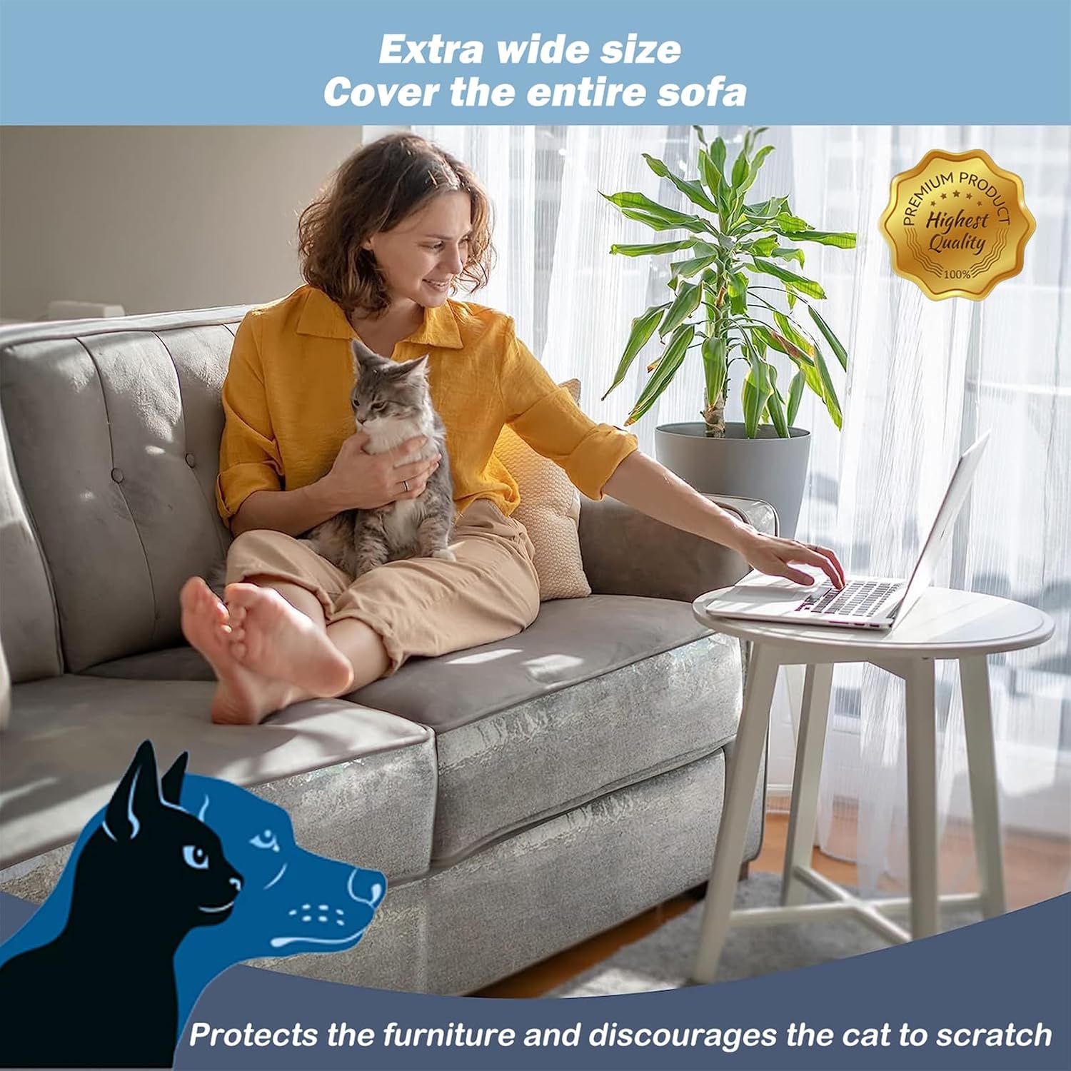 Detalle 2 de Cat Scratch Furniture Protector 12 Pack anti-scratch tape 🐾