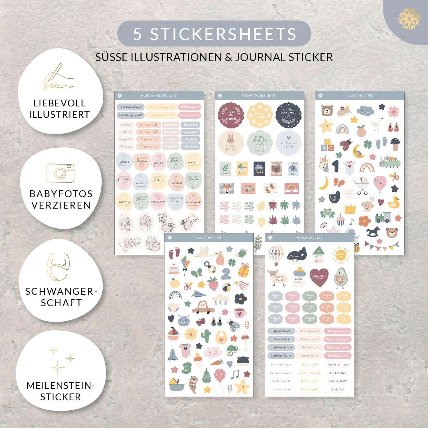 Thumbnail 3 de LEBENSKOMPASS Baby Sticker Set über 500 Sticker