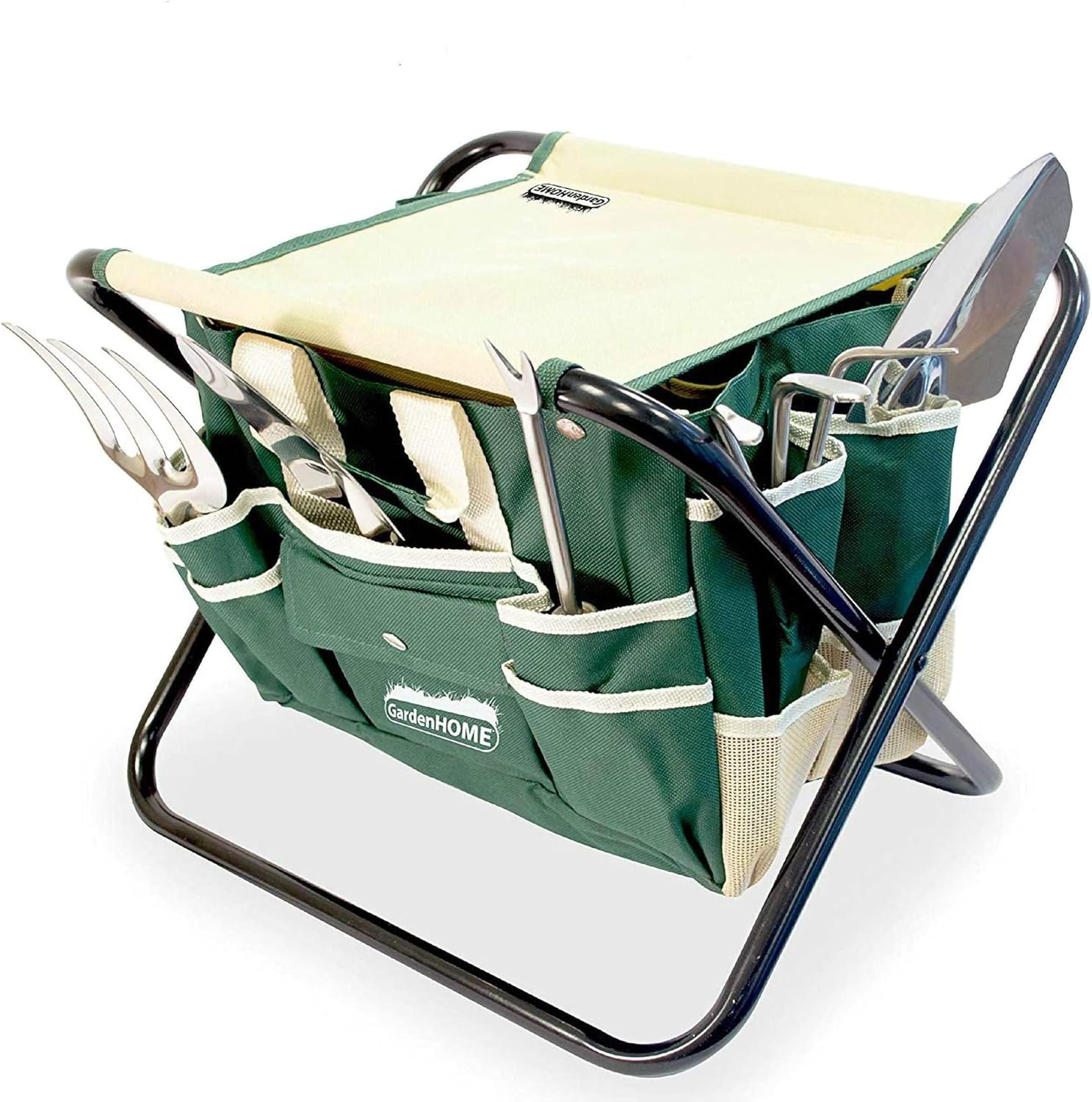 Thumbnail 3 de GardenHOME Garden Tool Set: Stainless Steel 7 Piece with Folding Stool and Detachable Tote