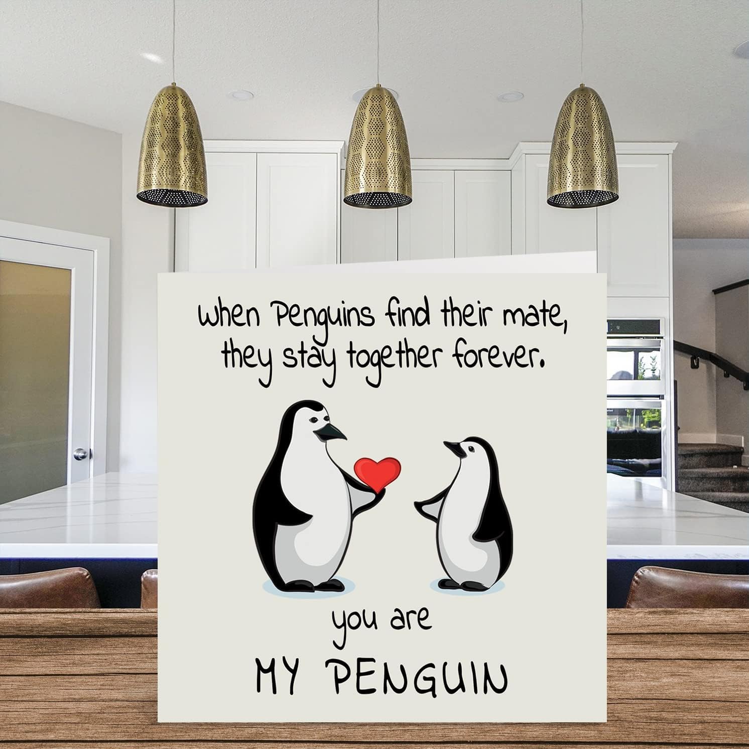 Detalle 2 de You Are My Penguin anniversary card, 5.7 x 5.7 inch