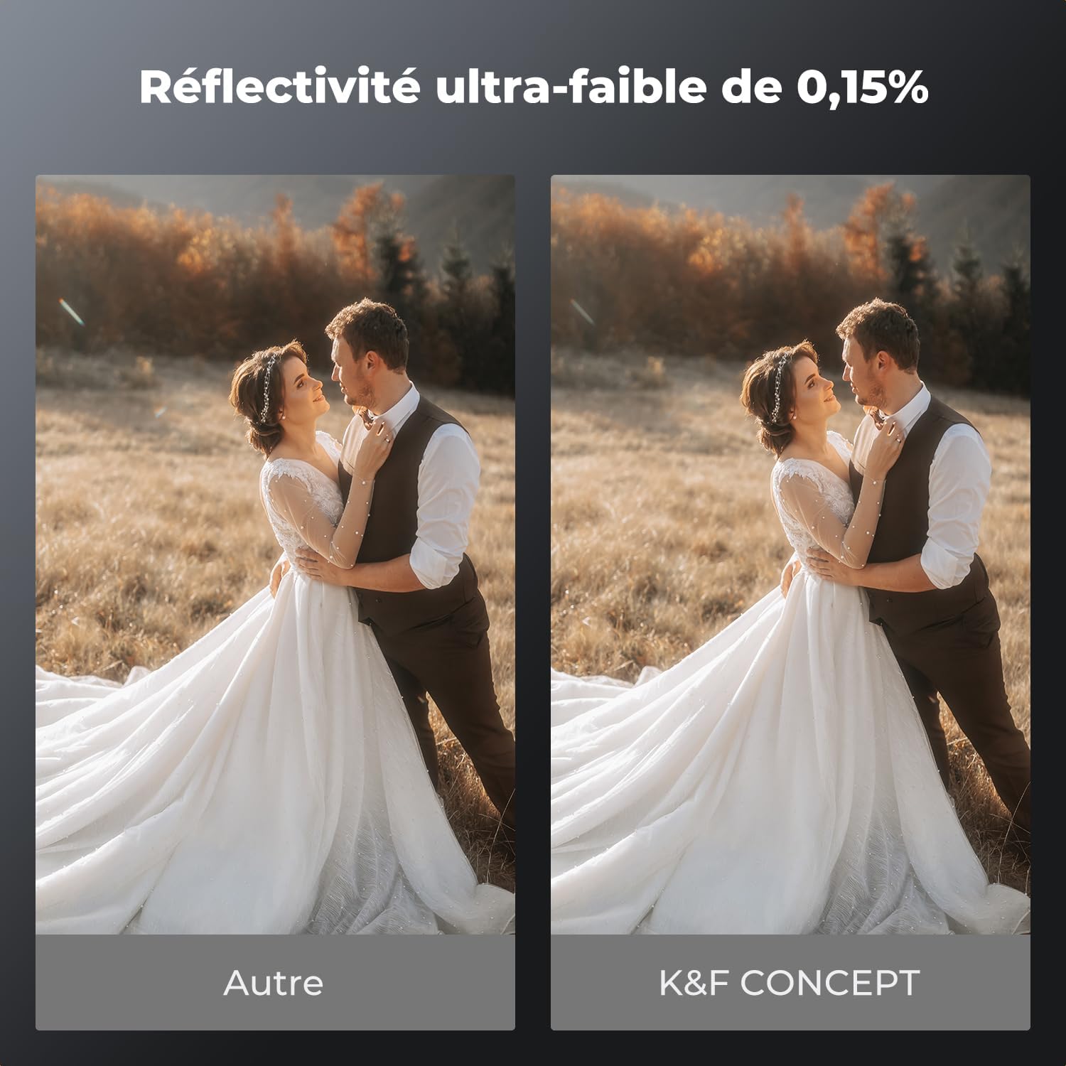 Thumbnail 4 de K&F CONCEPT 67 mm Black Diffusion 1/8 Mist – Filtre cinématographique en cuivre avec 36 couches nano-revêtement