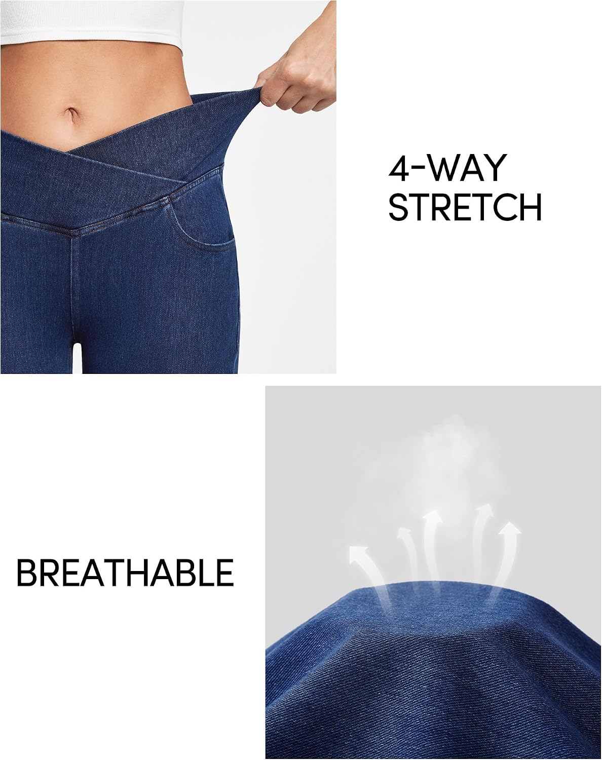 Detalle de IUGA Pull-On Flare Jeans with 4 Pockets