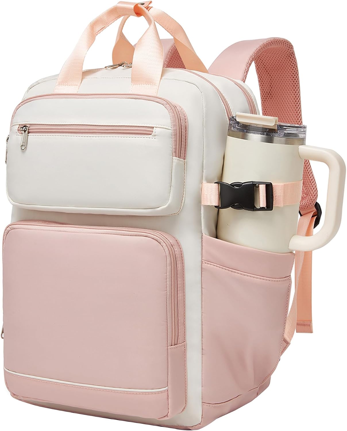 Detalle de Kono Laptop Backpack Women’s with Pouch Pocket for 15.6in Laptop – Practical Work, School and Travel Bag