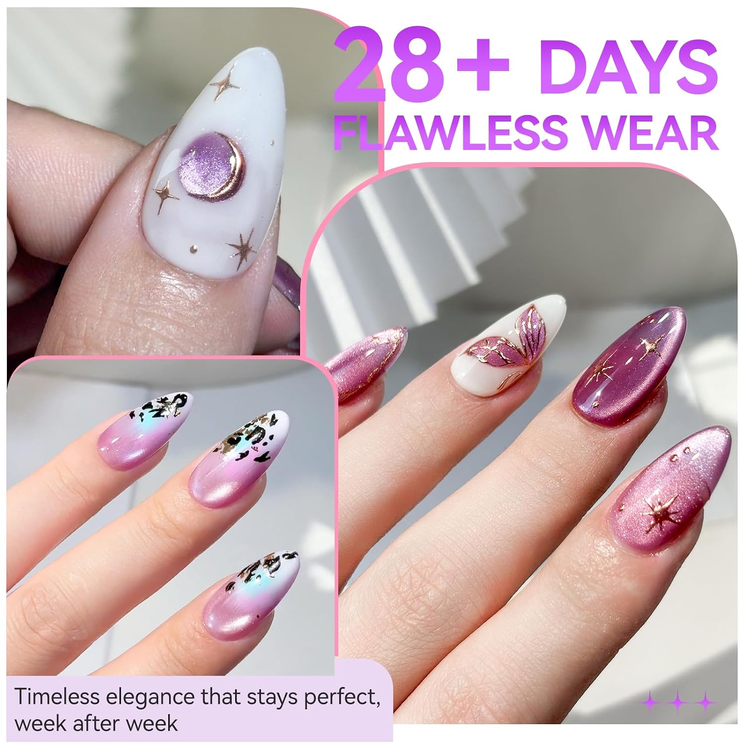 Detalle 2 de Gelike EC Cat Eye Gel Nail Polish Kit, 6 Colors