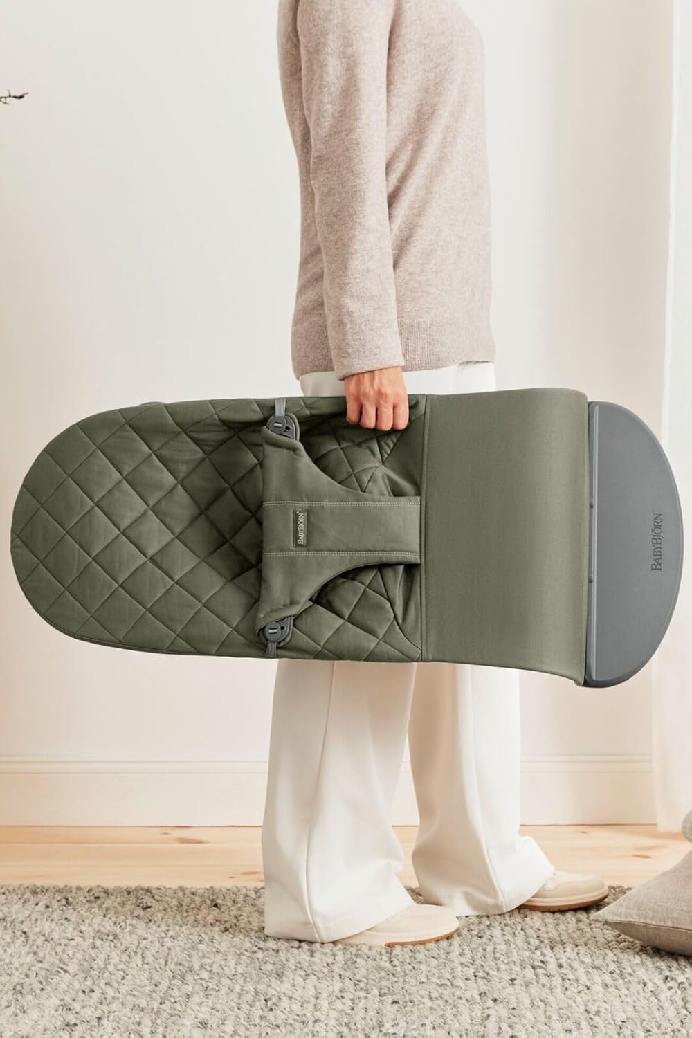 Thumbnail 6 de BabyBjörn Babywippe Bliss Gewebe Dunkelgrün – Ergonomische Wippe für 3,5–13 kg