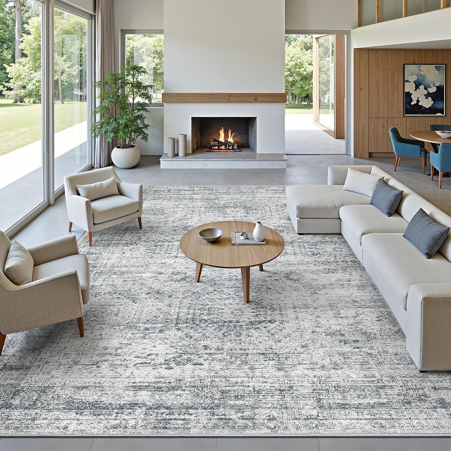 Detalle 2 de Soalmost 10x14 Low Pile Area Rug for Living Room