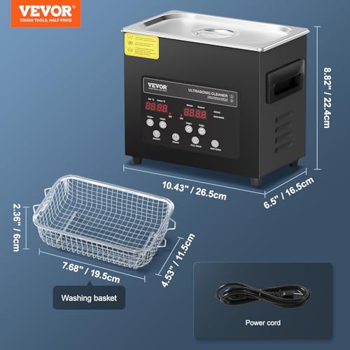Thumbnail 6 de VEVOR Limpiador ultrasónico 3 L, 40 kHz, 120 W con desgasificación y calentador para joyería