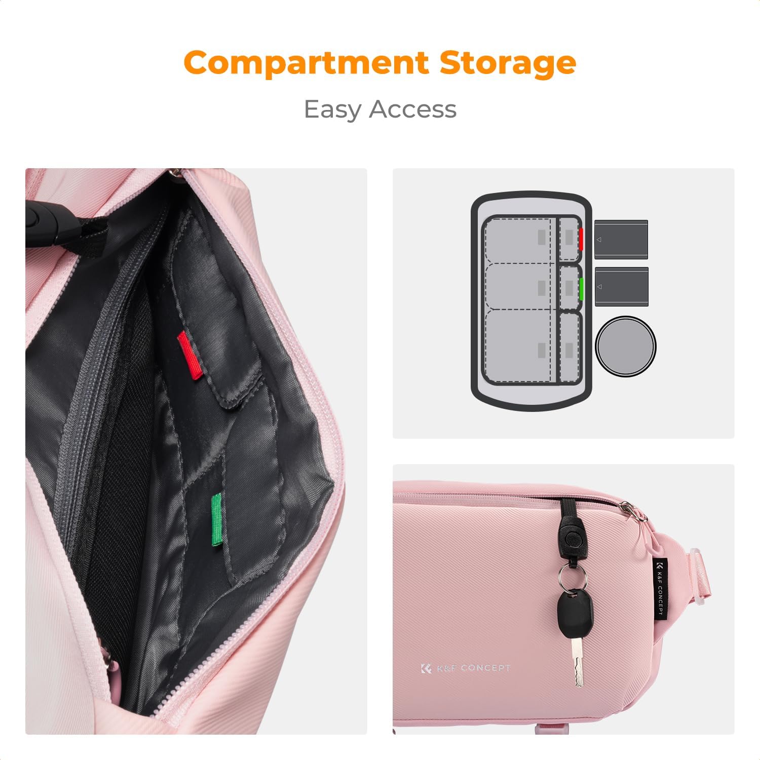 Detalle 2 de K&F CONCEPT borsa a tracolla impermeabile per fotocamera (10L) con divisori EPE e accessori