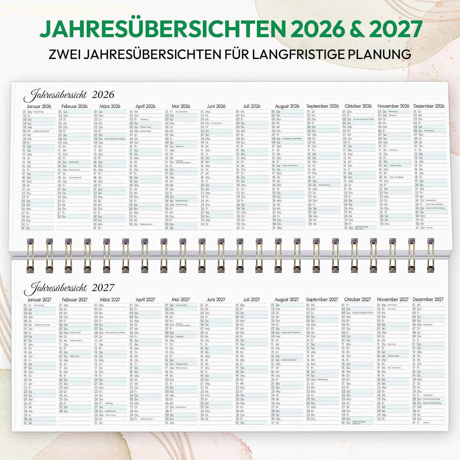 Thumbnail 4 de KONVINIT Wochen-Tischkalender 2026 – Stehkalender im Querformat, 2 Seiten pro Woche