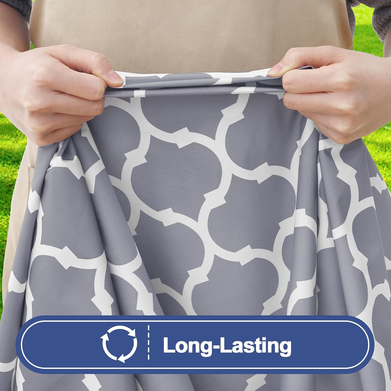 Thumbnail 3 de Smiry 2 Pack Rectangle Table Cloth 6 Foot (30" x 72"), Waterproof Elastic Fitted, Windproof & Washable Polyester