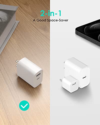 Thumbnail 3 de CXX 4-Pack 20W USB-C Charger Block: Dual-Port Fast Charging for Travel