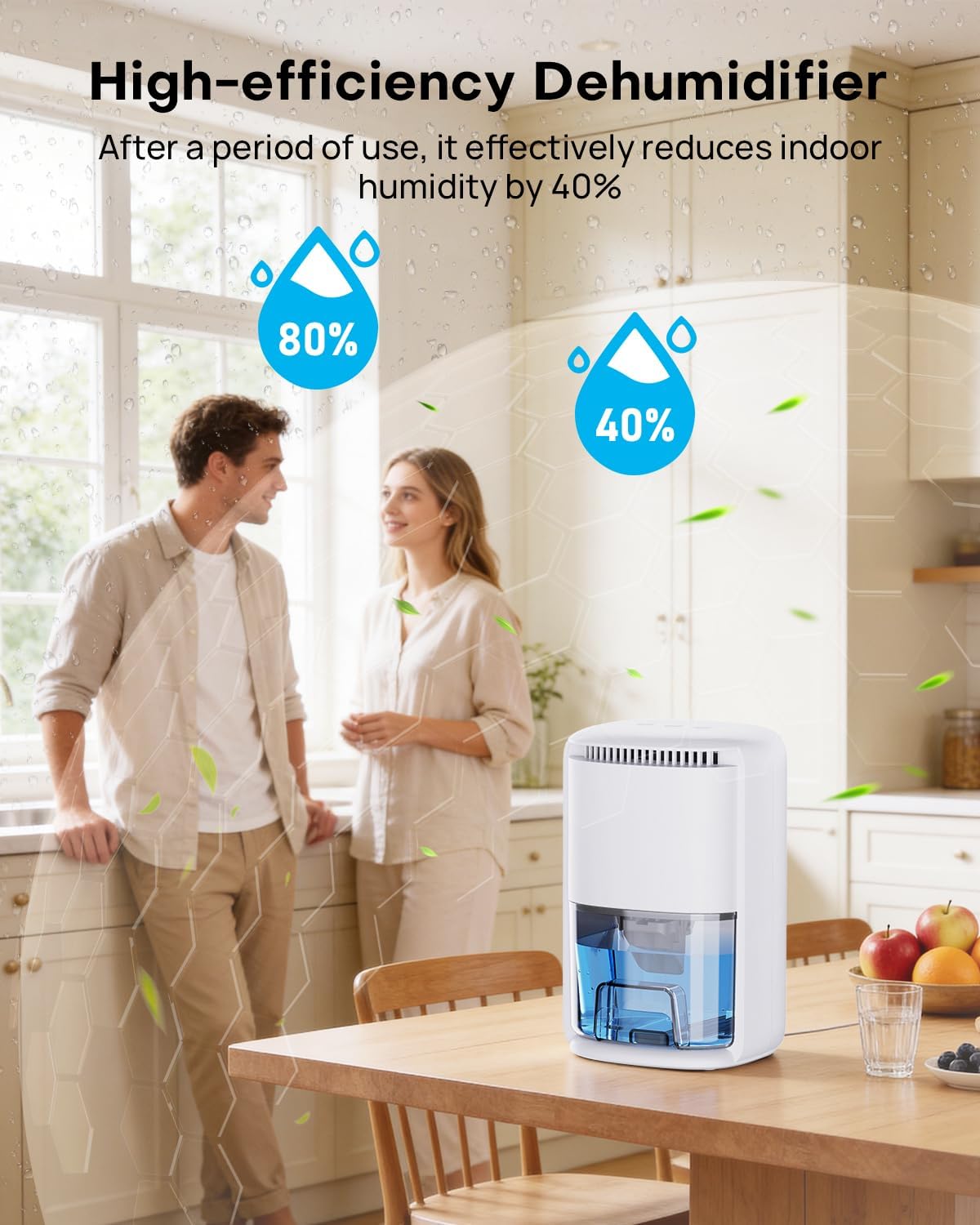 Thumbnail 1 de Portable Dehumidifier for Home (350ML/Day) with 3 Modes, Timer & 1200ML Tank