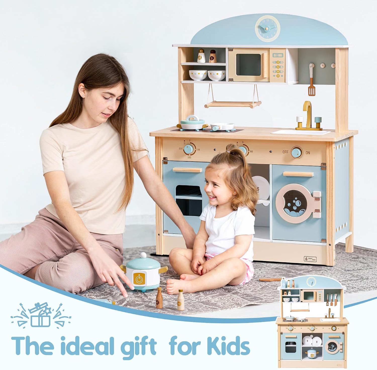 Detalle 2 de ROBUD Wooden Play Kitchen Set
