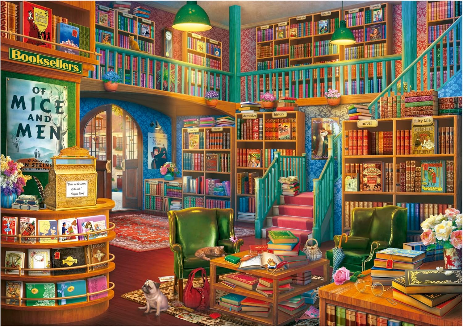 Thumbnail 1 de Puzzle Educa “Biblioteca” da 1.000 pezzi con colla Fix Puzzle, 68 x 48 cm
