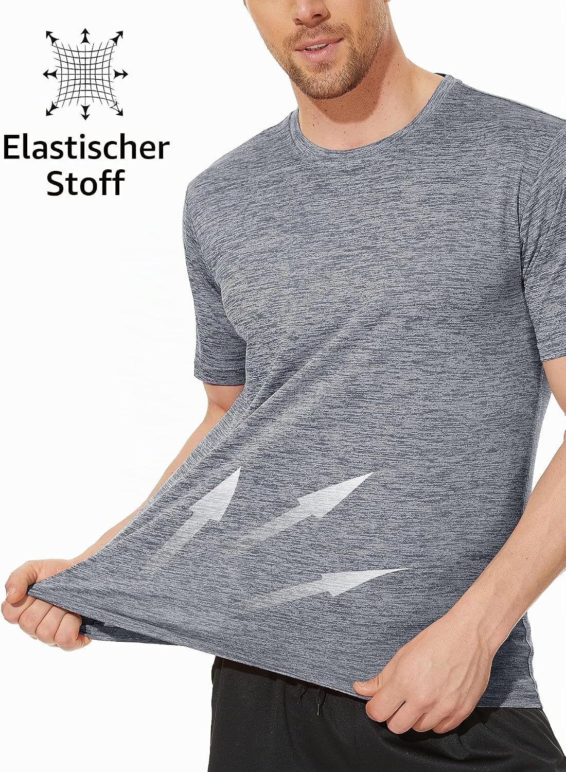 Detalle 2 de MAGCOMSEN Herren Sportshirts Kurzarm – schnelltrocknend, atmungsaktiv und reflektierend