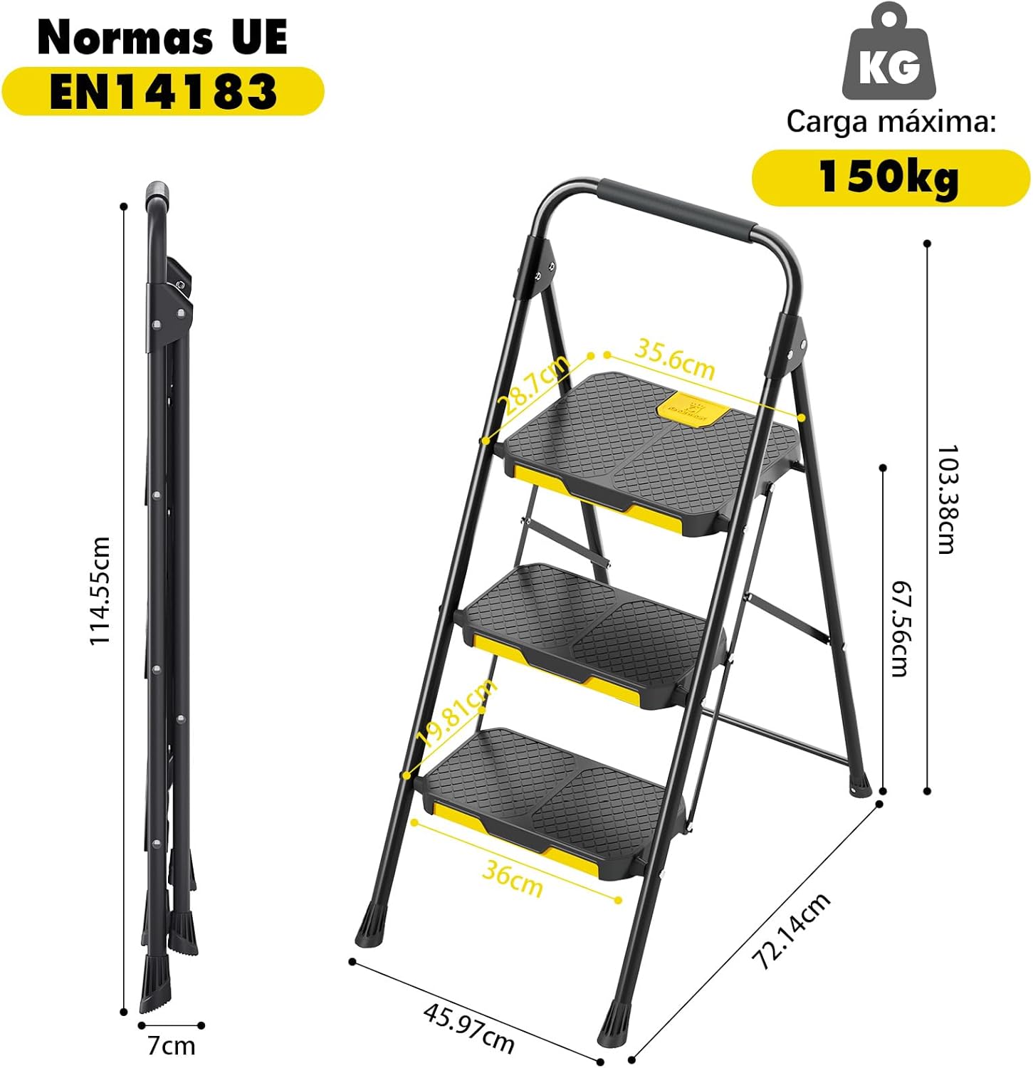 Thumbnail 6 de KINGRACK Escalera plegable 3 peldaños 360 kg