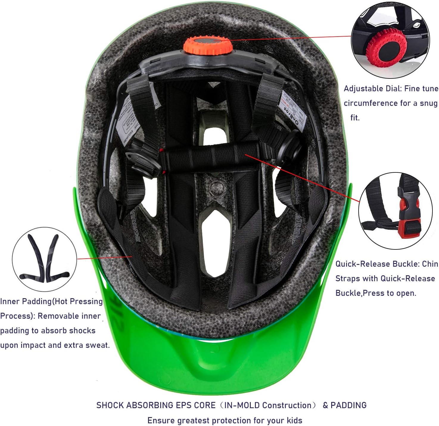 Detalle 2 de SIFVO Kinder Fahrradhelm 50-57 cm – sicher, komfortabel und vielseitig (5–14 Jahre)