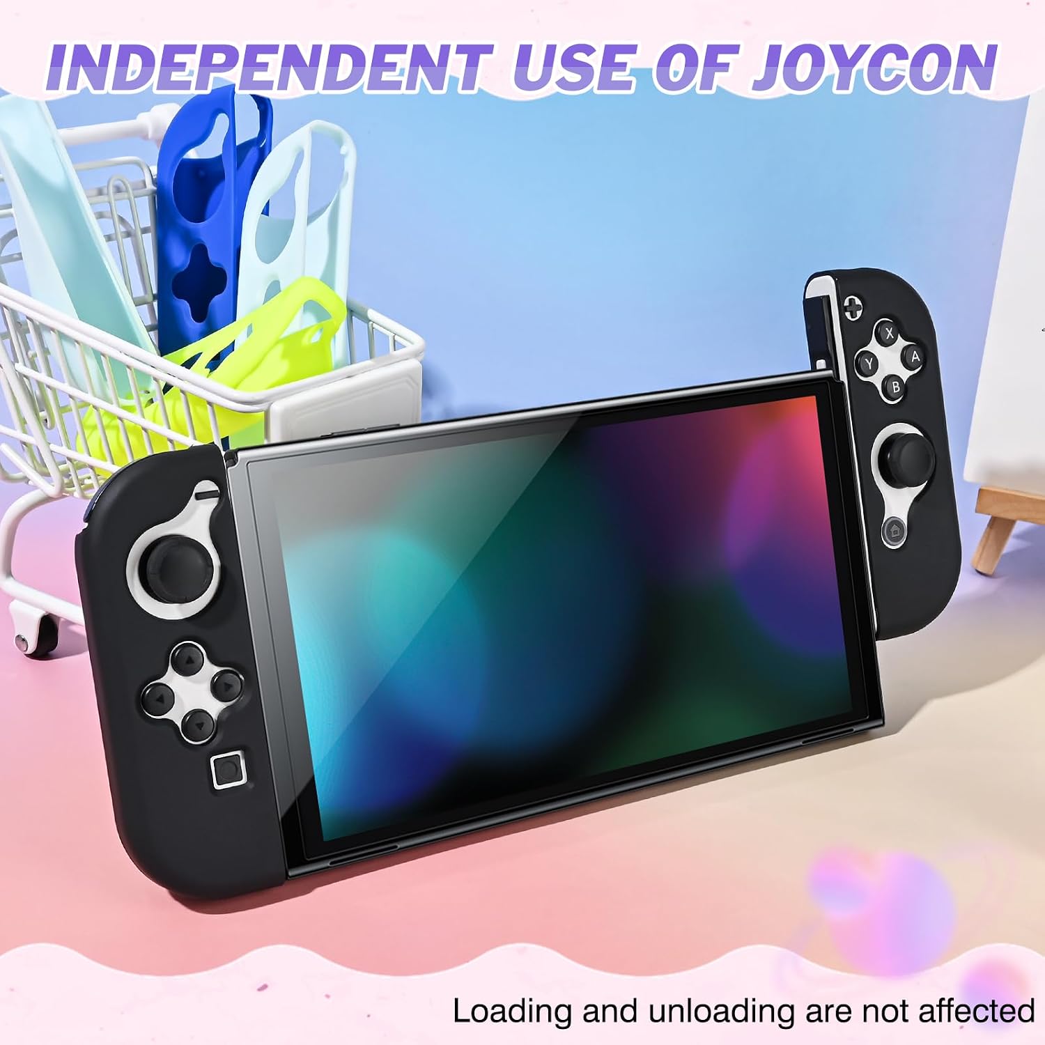 Thumbnail 4 de DLseego Protective Cover Case for Switch OLED & 2024 Handle – Soft Silicone Grip, Anti‑Scratch TPU Shell (Black)