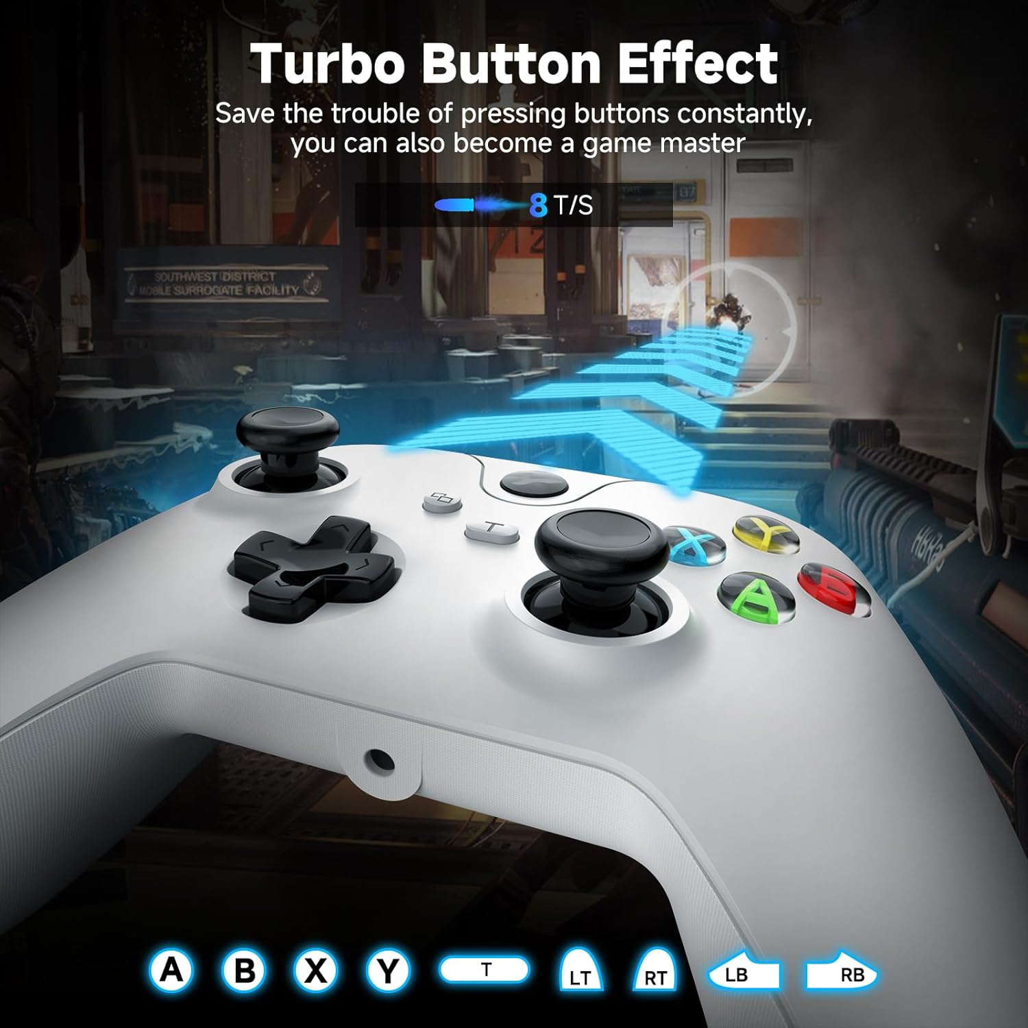 Detalle de YCCTEAM Wired Controller for Xbox One – Reliable wired gamepad with 3.5mm jack