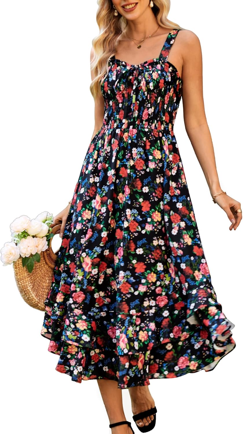 Thumbnail 1 de GRACE KARIN Robe Florale à Bretelles Spaghetti – Élégance légère pour l’été