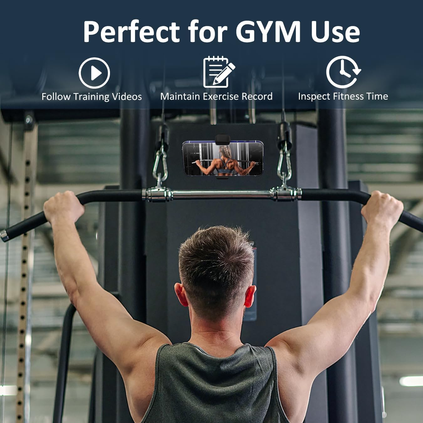Detalle 2 de FungSun Magnetic Gym Phone Holder 360° Adjustable — Secure Phone Mount for 4.7–6.5" Screens