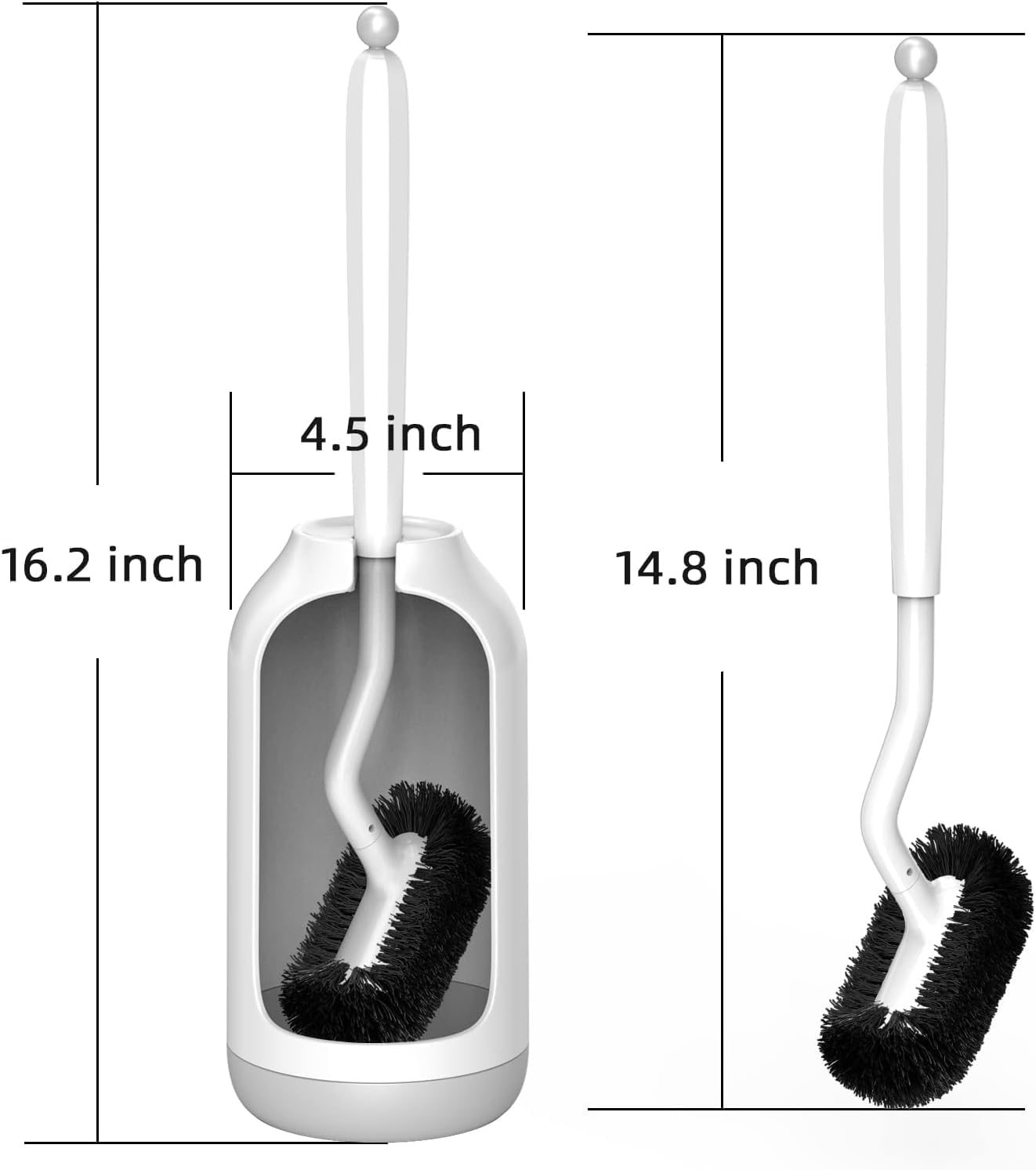 Thumbnail 6 de HAMITOR Curved Toilet Bowl Brush Set with S-Shaped Under-Rim Head